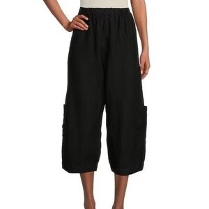 Bryn Walker Linen Pants Women's Plus Size 2X Black Casbah Wide Leg Capsule